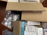 a cardboard box with a lot of items inside of it
