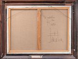 an old picture of a picture of a wooden frame with writing on it