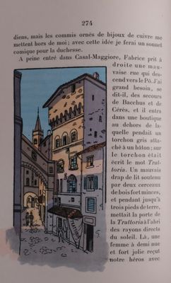 an open book with a picture of a building in it