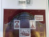 a picture of a picture of a building with a lot of stamps on it