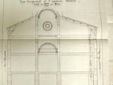 a drawing of a building on a piece of paper