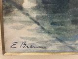 an image of a painting of a person on a surfboard in the ocean