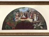an image of a painting of a group of people on a stage