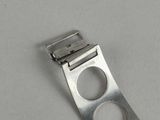 a metal watch band that has two holes on it