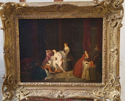 a picture of a painting on the wall of a room