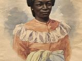 portrait d'une femme noire aux tresses, vêtue d'un chemisier rose