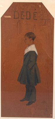 painting of a man in a blue coat and white shirt
