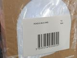 packaging of a pair of white socks with a barcode on the label