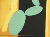 an image of a painting of a cactus on a black background