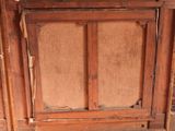a picture of an old wooden door with a wooden frame