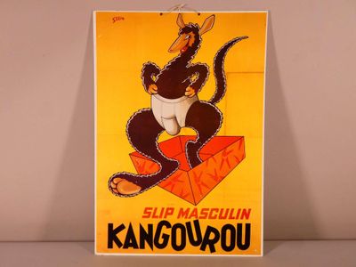 an old poster of a rat riding a skateboard on top of a ramp