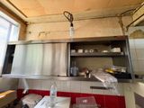 a picture of a kitchen with a lot of clutter on the counter
