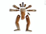 a sculpture of a man made out of wood