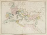 an old map of the roman empire in the middle of the 19th century
