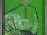 tableau représentant un homme en chemise verte et cravate rouge