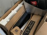 many boxes of food that are sitting on the floor