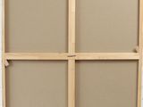 a close up of a picture of a window with a wooden frame