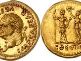 a gold coin with an image of a man and a woman on it