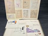 un livre ouvert sur lequel figurent des dessins représentant des personnes et des animaux