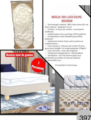 une photo d'un lit avec un matelas et un sac posé dessus