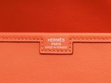 hermes paris orange leather tote bag