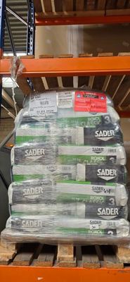 a pallet with a stack of sawdust on top of it