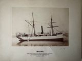 a black and white photo of a ship in the water