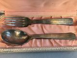 two spoons and a fork in a case