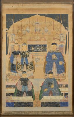 une image représentant un tableau où l'on voit deux hommes assis sur un banc
