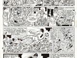 a page from a comic strip with a cartoon of a man on a motorcycle