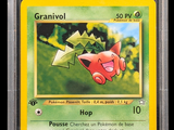 a close up of a card with a pokemon character on it