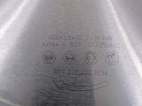 a close up of a metal pan with a label on it