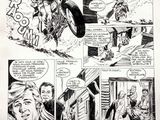 une image en noir et blanc tirée d'une bande dessinée représentant un homme à cheval