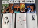 a lot of books that are open on a table