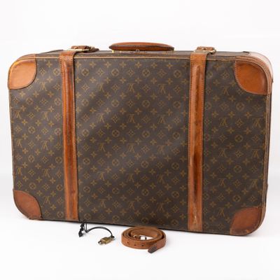 louis vuitton monogram canvas and leather suitcase with strap