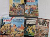 six livres pour enfants en français et en anglais sur fond blanc