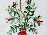 a drawing of a potted plant with flowers in it