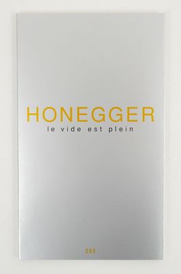 the cover of a book with the words honegger on it
