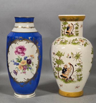 three vases are sitting side by side on a gray surface