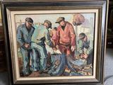 une photo d'un tableau représentant un groupe d'hommes