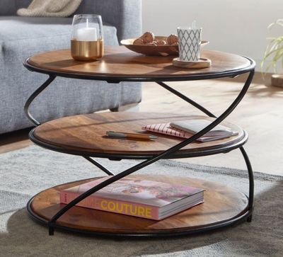 an image of a coffee table with two shelves on it