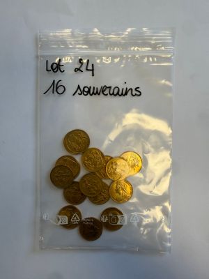 un petit sachet de pièces d'or sur lequel est apposée une étiquette indiquant le prix