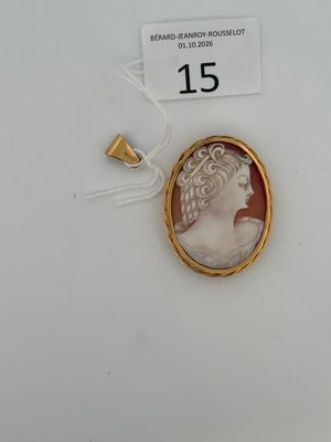 an image of a picture of a woman in a gold frame on a white surface