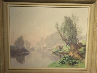 a picture of a painting on the wall of a room