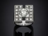 bague art déco en diamant et platine