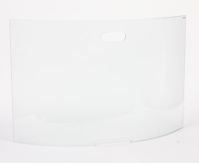un gros plan d'un écran en plastique transparent sur fond blanc