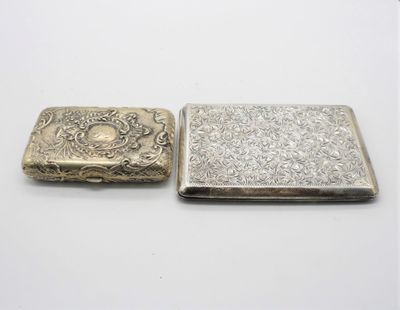 paire de étuis à cigarettes anciens en argent