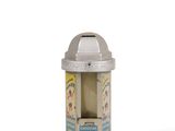 a small silver fire hydrant on a white surface