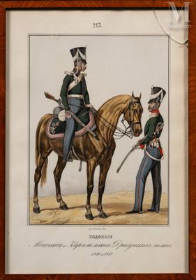 an old picture of a man on a horse and another man on a horse