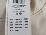 the label on the back of the jacket is clearly visible